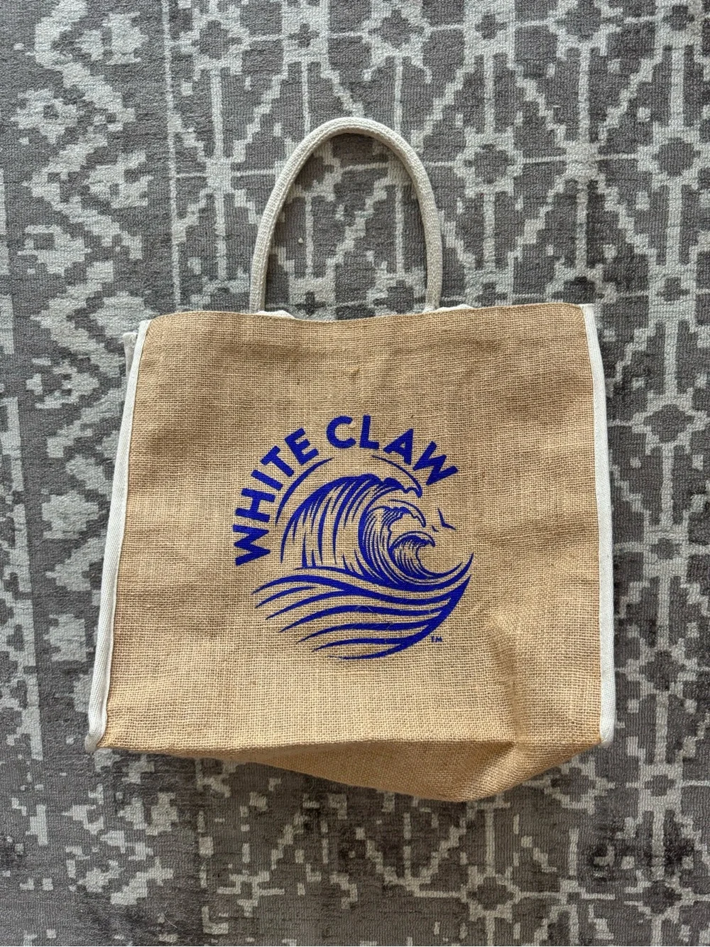 White Claw Canvas Jute Tote Bag Natural/Tan